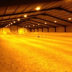 The indoor school has lights